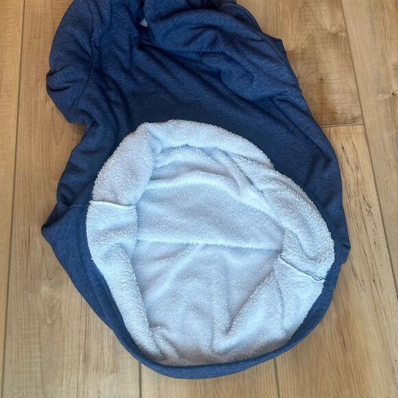 Womens Cozy Fleece Lined Long Sleeve Pajama Lounge Top Blue Small - Picture 8 of 9